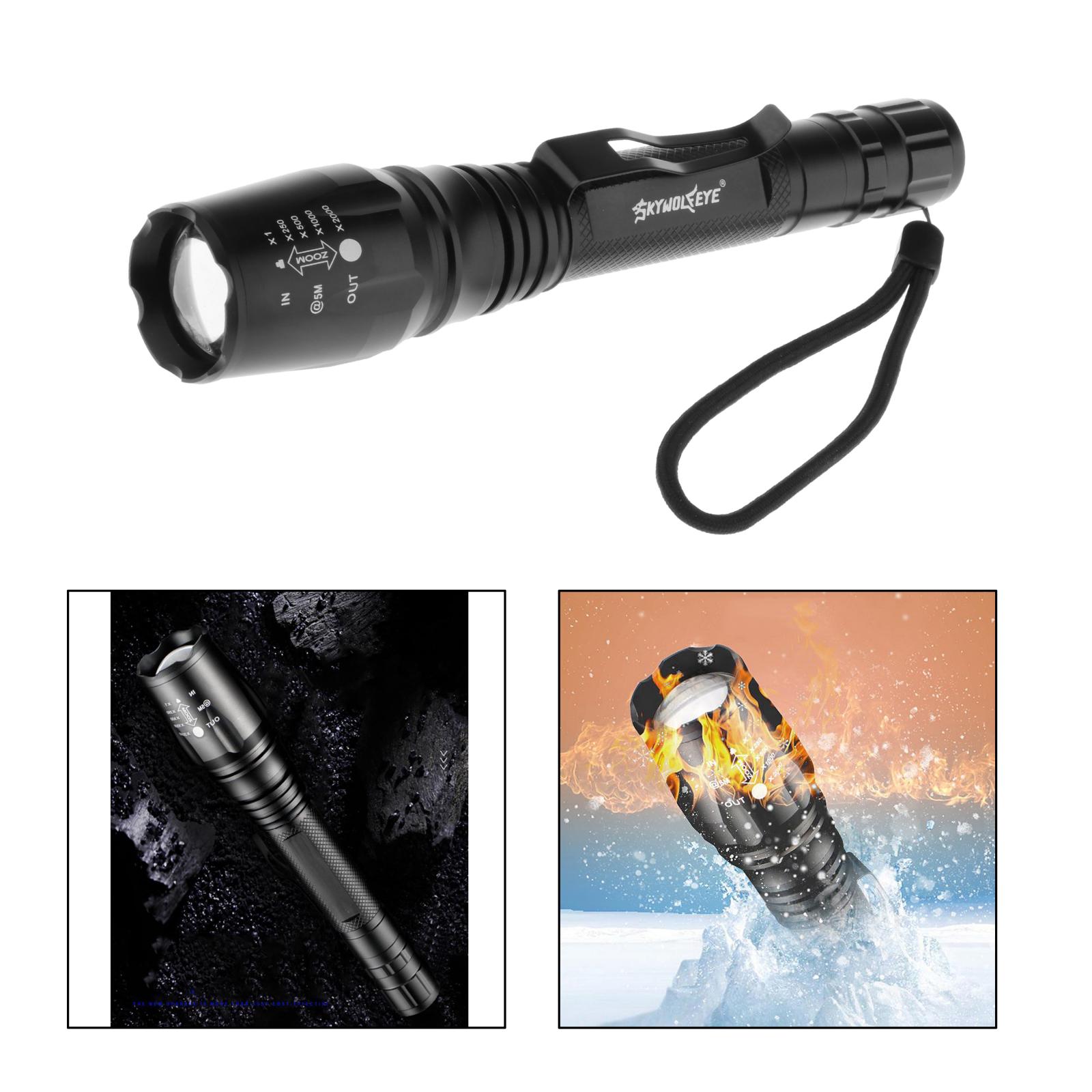 Tactical Flashlight Waterproof Flash Light Torch T6 LED Bead Brightest