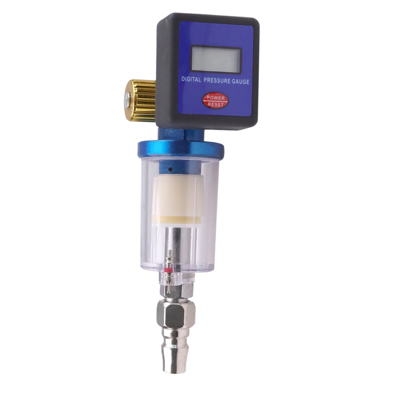 1/4 Inch Air Pressure Regulator Gauge with Water Trap Filter Separator Tool