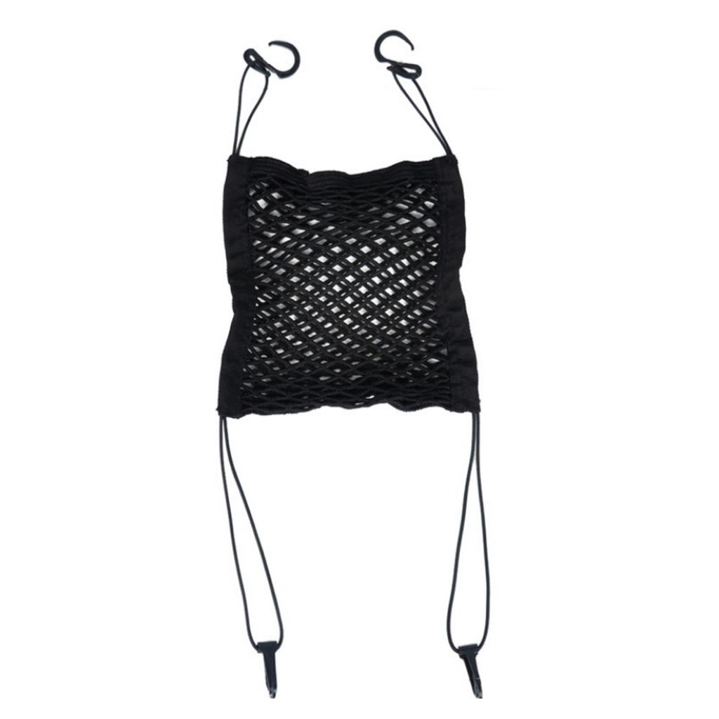 Car Seat Storage Mesh Organizer 3 Lays Front Seat Elastic Cargo String Net Pouch Holder for Drink Cup, Magazine, Umbrella