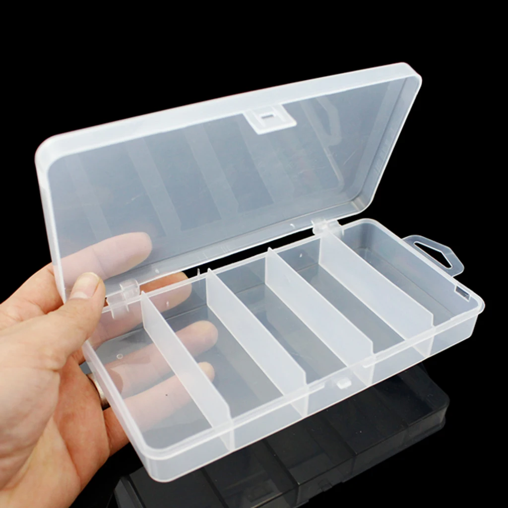 Fishing Tackle Box Lightweight Fishing Lure Storage Impact with 5 Grids Clear Fishing Tackles Box