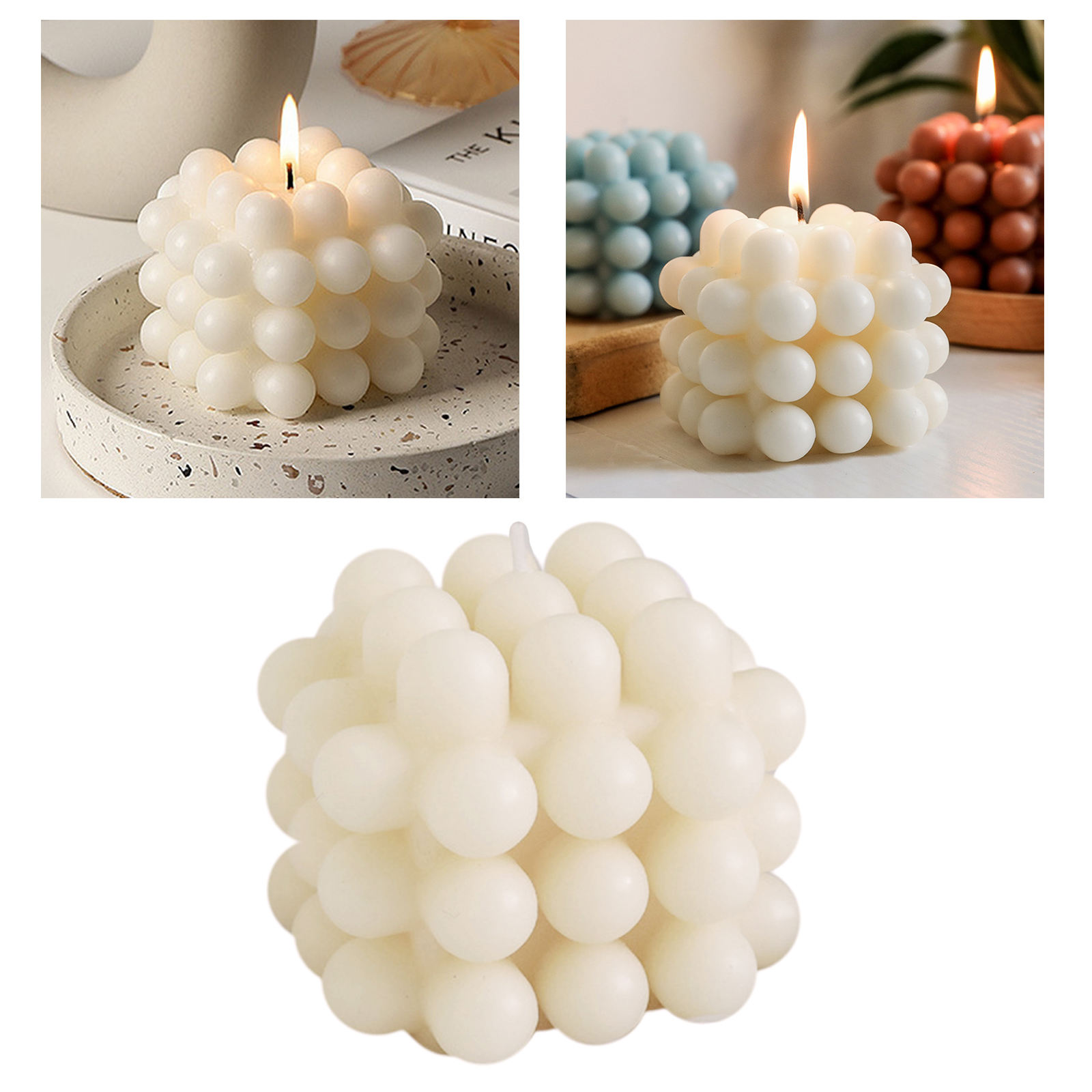 8x8cm Bubble Cube Candle Cute Soy Wax Aromatherapy Candles Scented Relaxing Birthday Gift 1PC