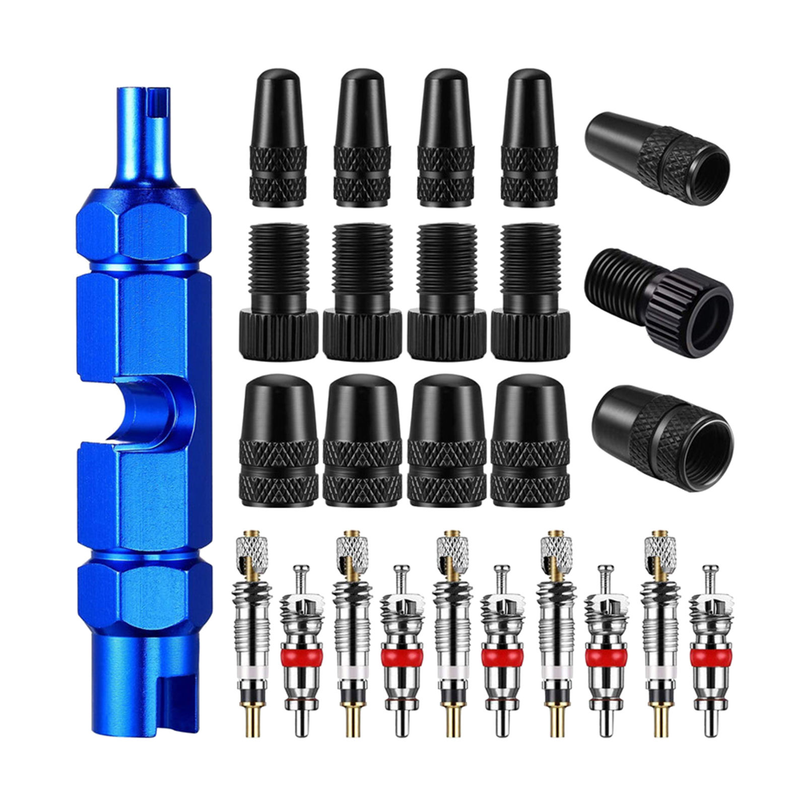 26pcs Premium Bike Valve Core Remover Removal Tool Kit Presta and Schrader Tire Repair Bike Tools