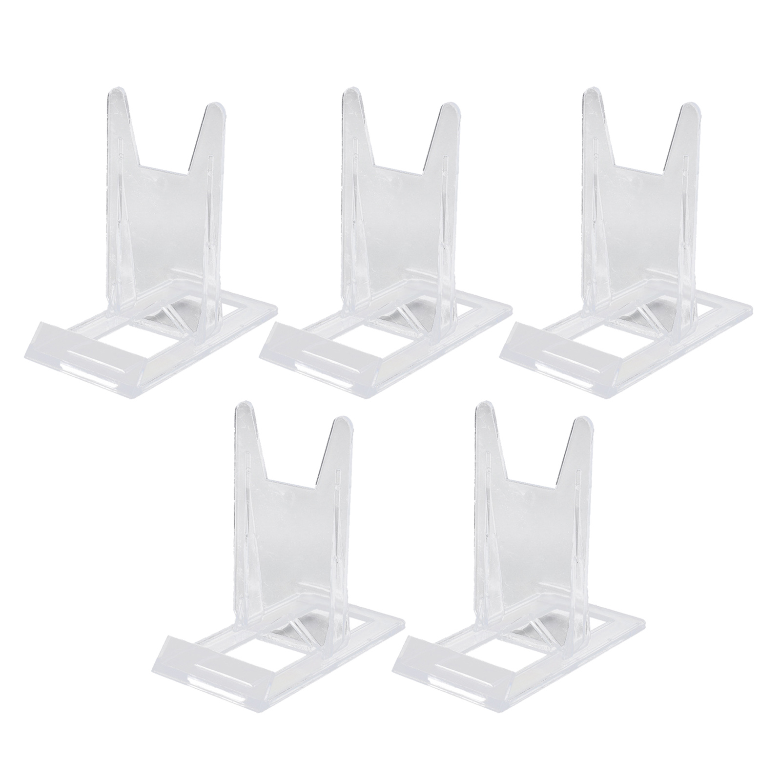 5Pieces Plate Stands Plastic Display Holders Picture Plate Holders Adjustable Display Stands Easel Display Stand