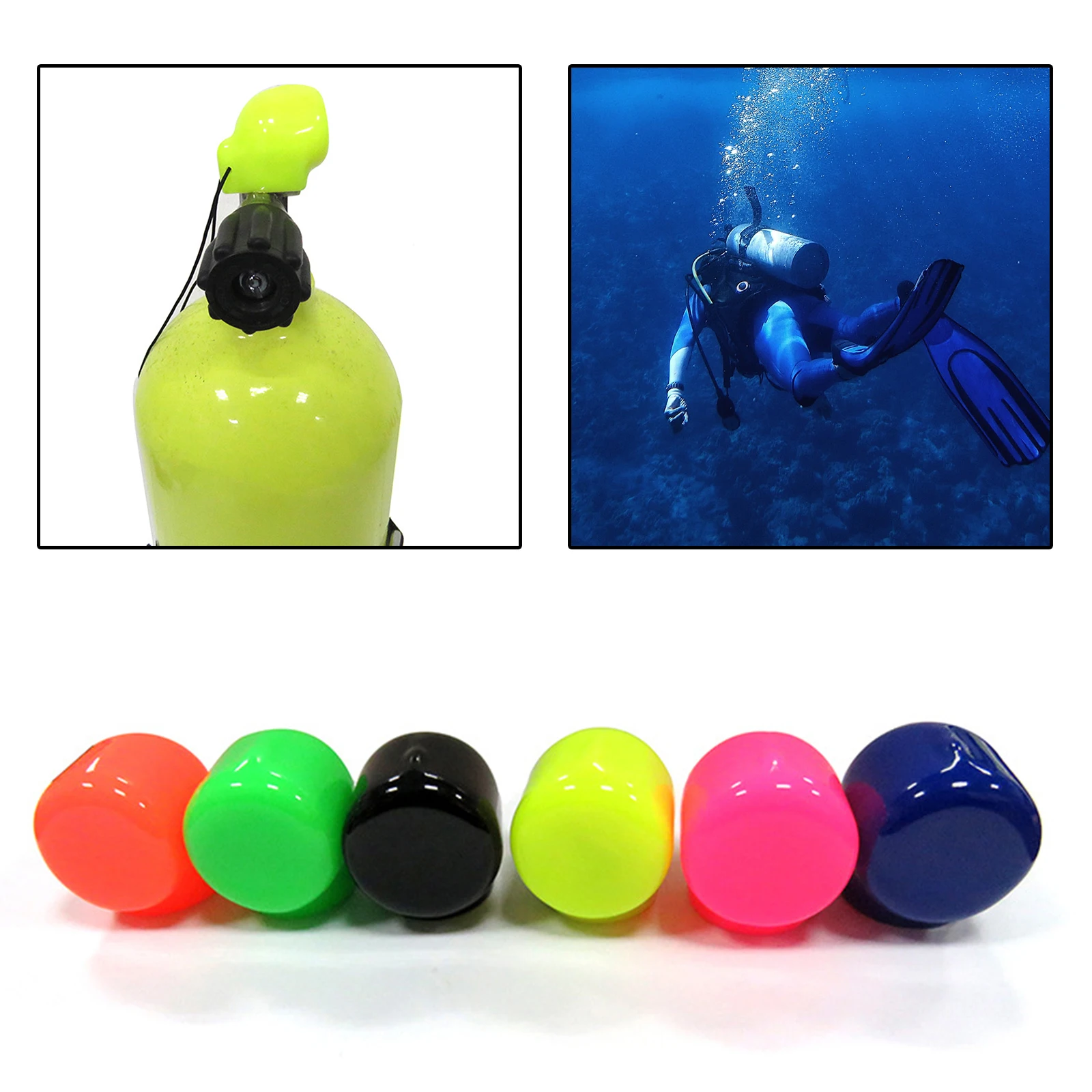 Scuba Diving Tank Protective Valve Caps Dust Plug Cover with Thread