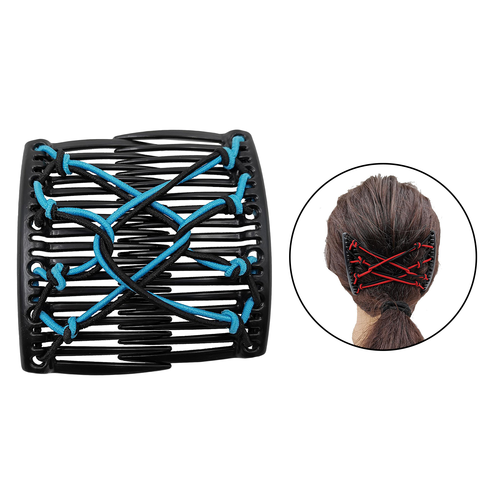 Magic Hair Side Combs for Women Stretch Double Hair Side Combs Clips Bun Maker Hair Accessories