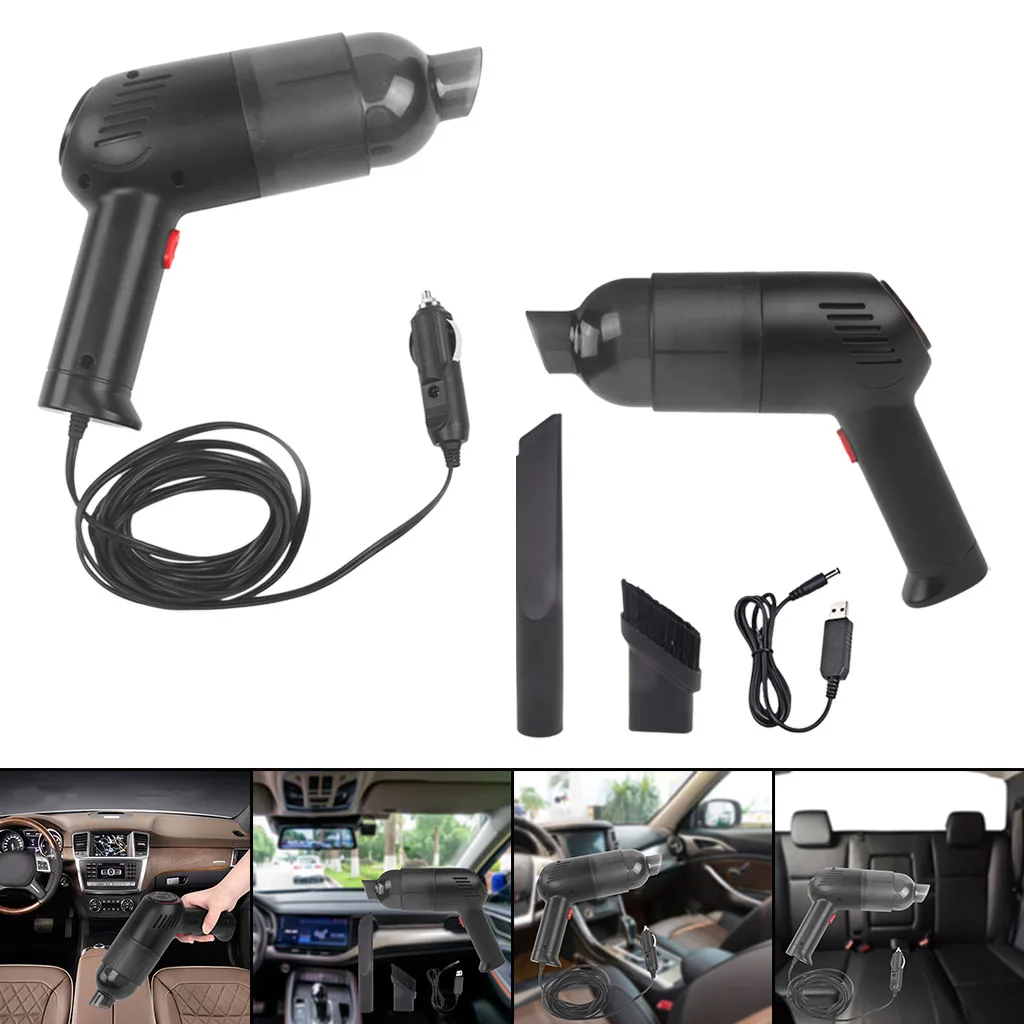 Portable 120W Car Vacuum Cleaner Rechargeable 12000Pa High Power With Long Nozzle Wet & Dry Dust Collector Cleaning