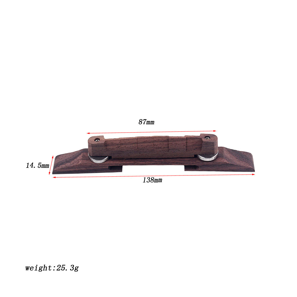 Adjustable Rosewood Jazz Guitar Bridge Saddle Luthier Supply