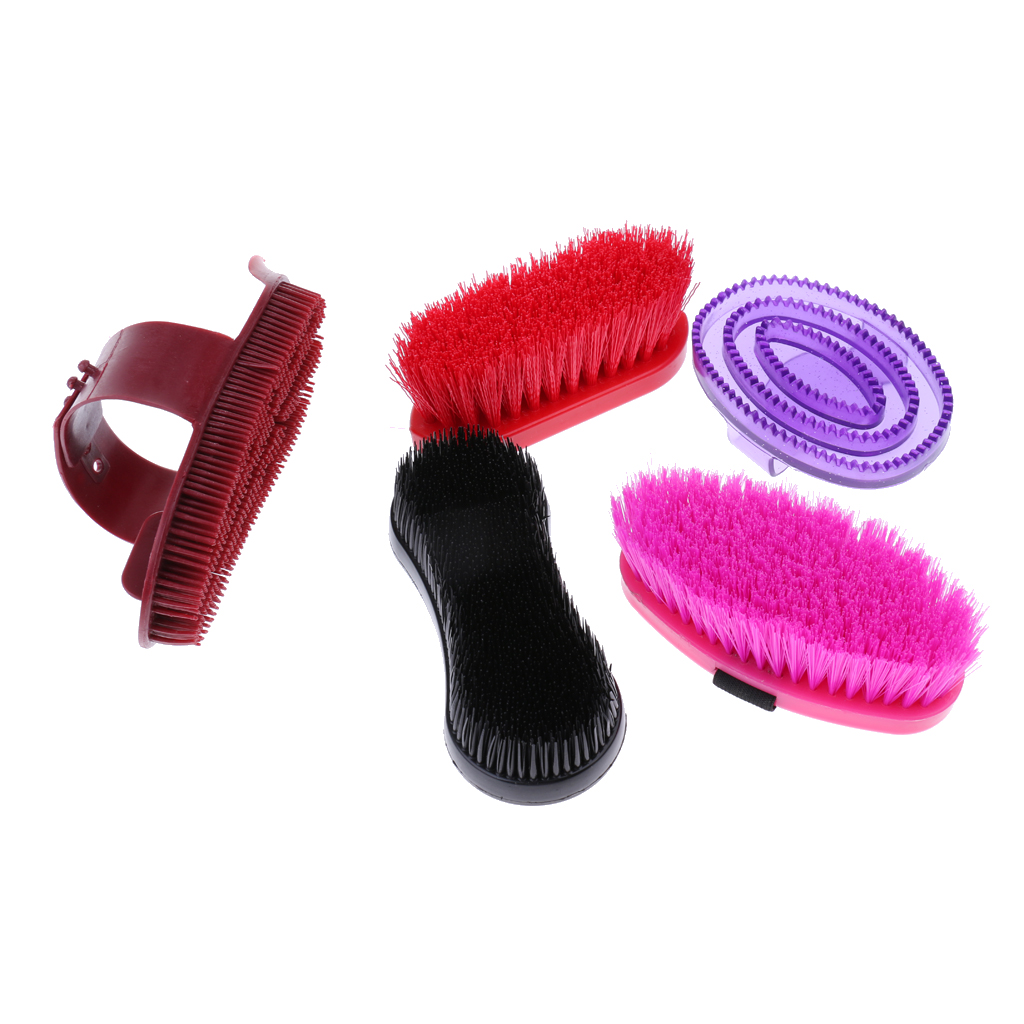 10 Pieces Riding Horse Grooming Kit Brush Comb Hoof Pick With Carry Bag