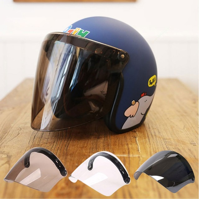 Motorcycle Helmet Visor Shield 3-Snap Design Open Face Helmet Visor Gift  for Motorcycle Enthusiasts - AliExpress