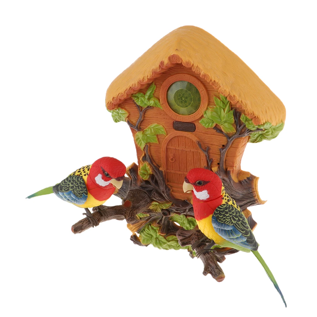 Wall Mounted Simulated Chirping Dancing Parrots Birds Realistic Motion Sensor Singing Moving Toys Pets