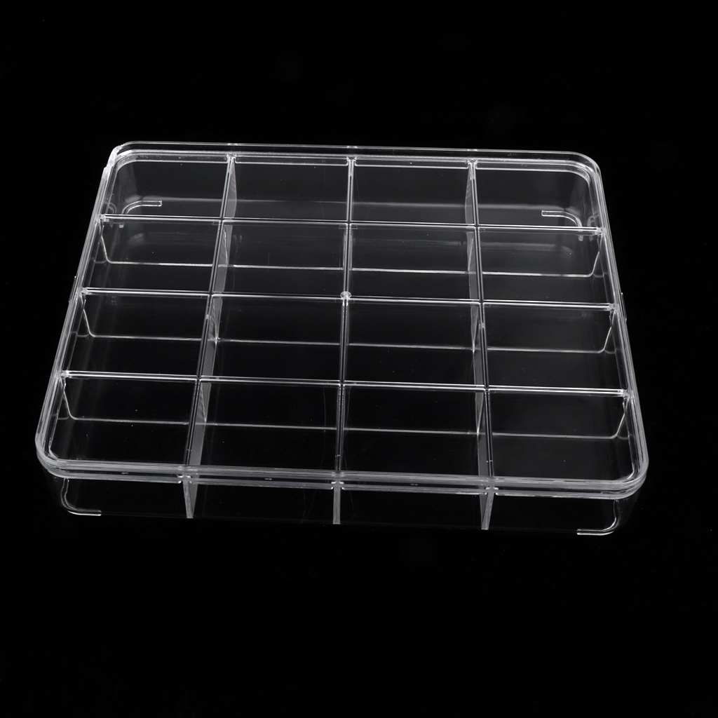 for Mag 16 Slots Nail Glitter Studs Organizer Shimmer Holder Box Storage