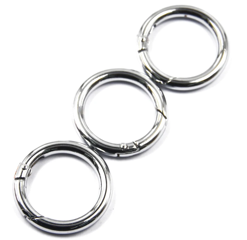 3pcs 35mm Silver Plated Alloy Round Spring Snap Hooks Clip for Outdoor Camping Accessory Firm and Longlasting