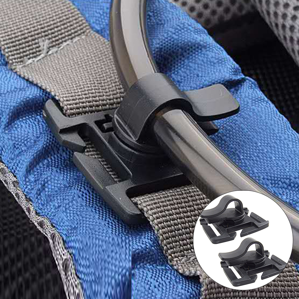 2pcs Drink Tube Clip Water Pipe Hose Clamp Backpack Webbing Buckle Outdoor Camping Hydration Bladder Clip
