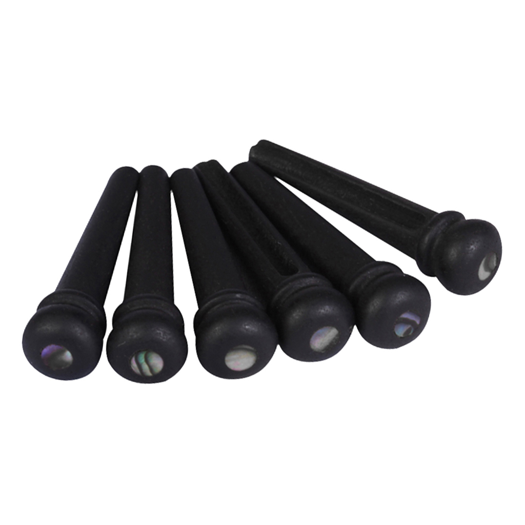 Pack of 6 Ebony Guitar Bridge Pins with Dots Black Acoustic Guitar Replacement Parts 29mm