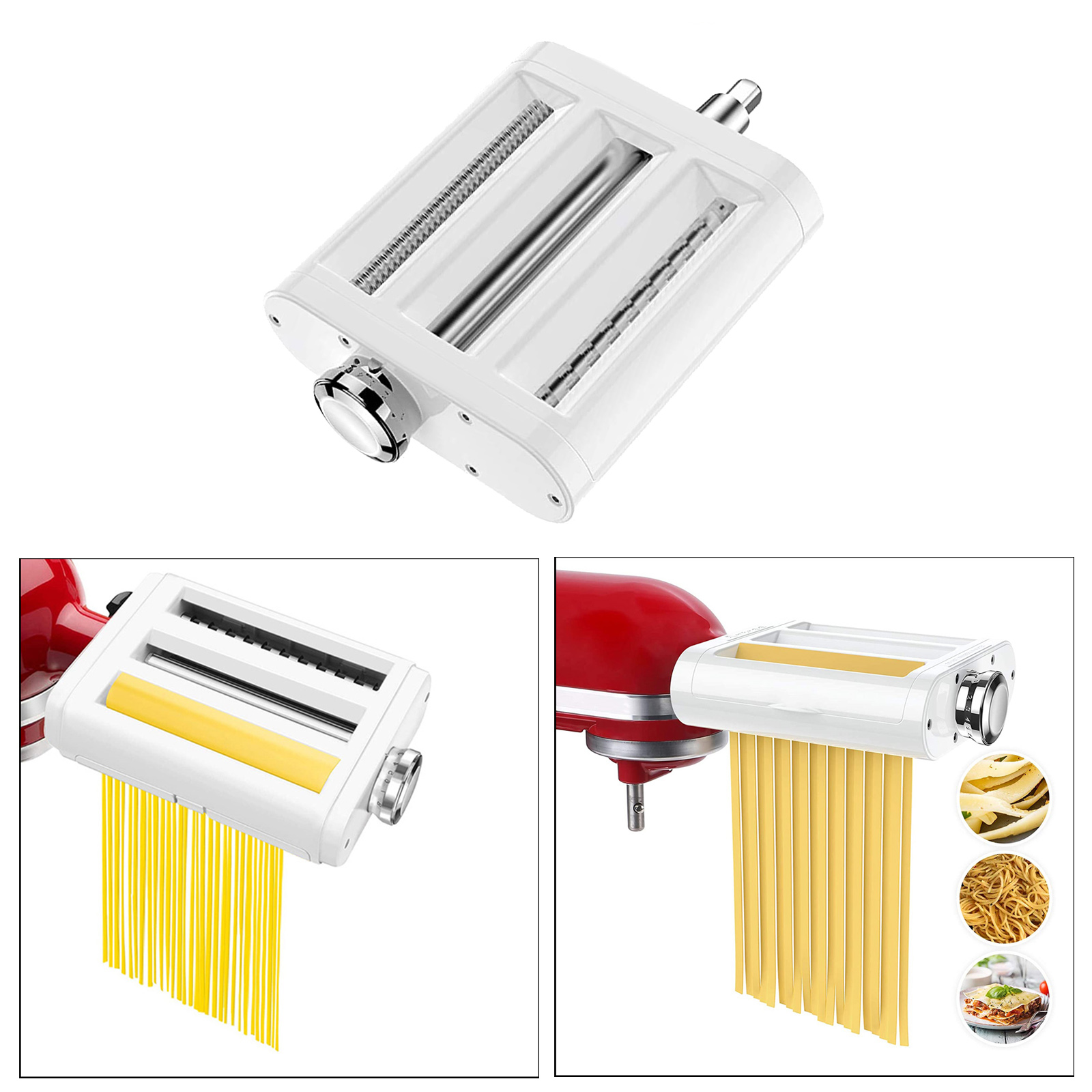 3 in 1 Pasta Maker Attachment for  Mixer Pasta Roller Sheet Attachment Washable for Kitchen Restaurant