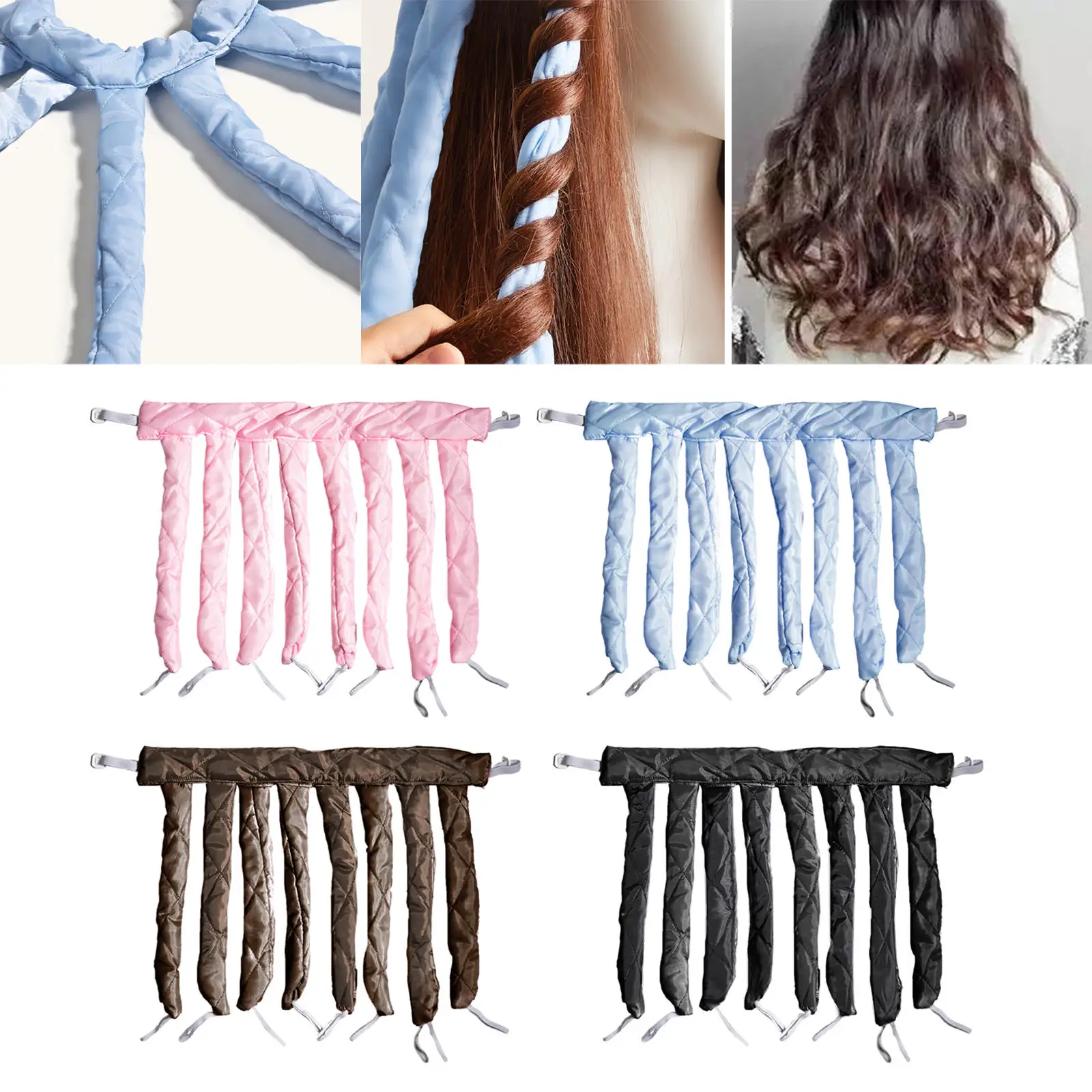 Soft No Heat Hair Curlers Practical Wavy Hairstyles Hair Curling Tool Curls Ribbon for Sleeping