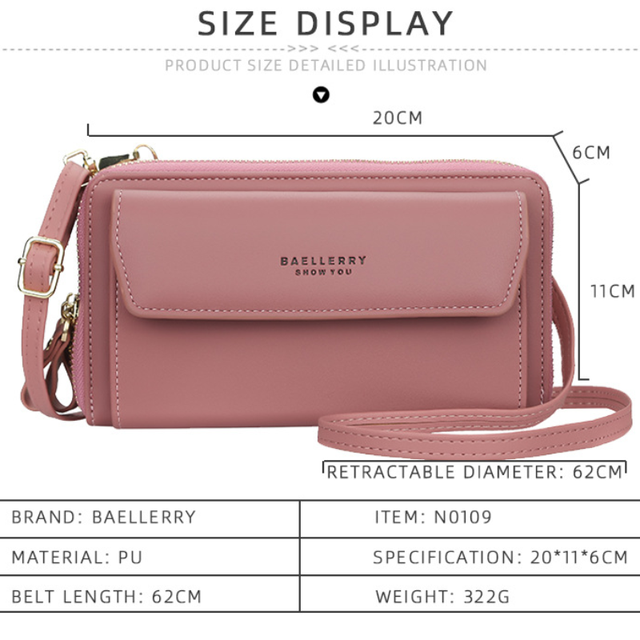 Baellerry-cartera de poliéster PU para mujer, bolso femenino de lujo de  China continental, sólido