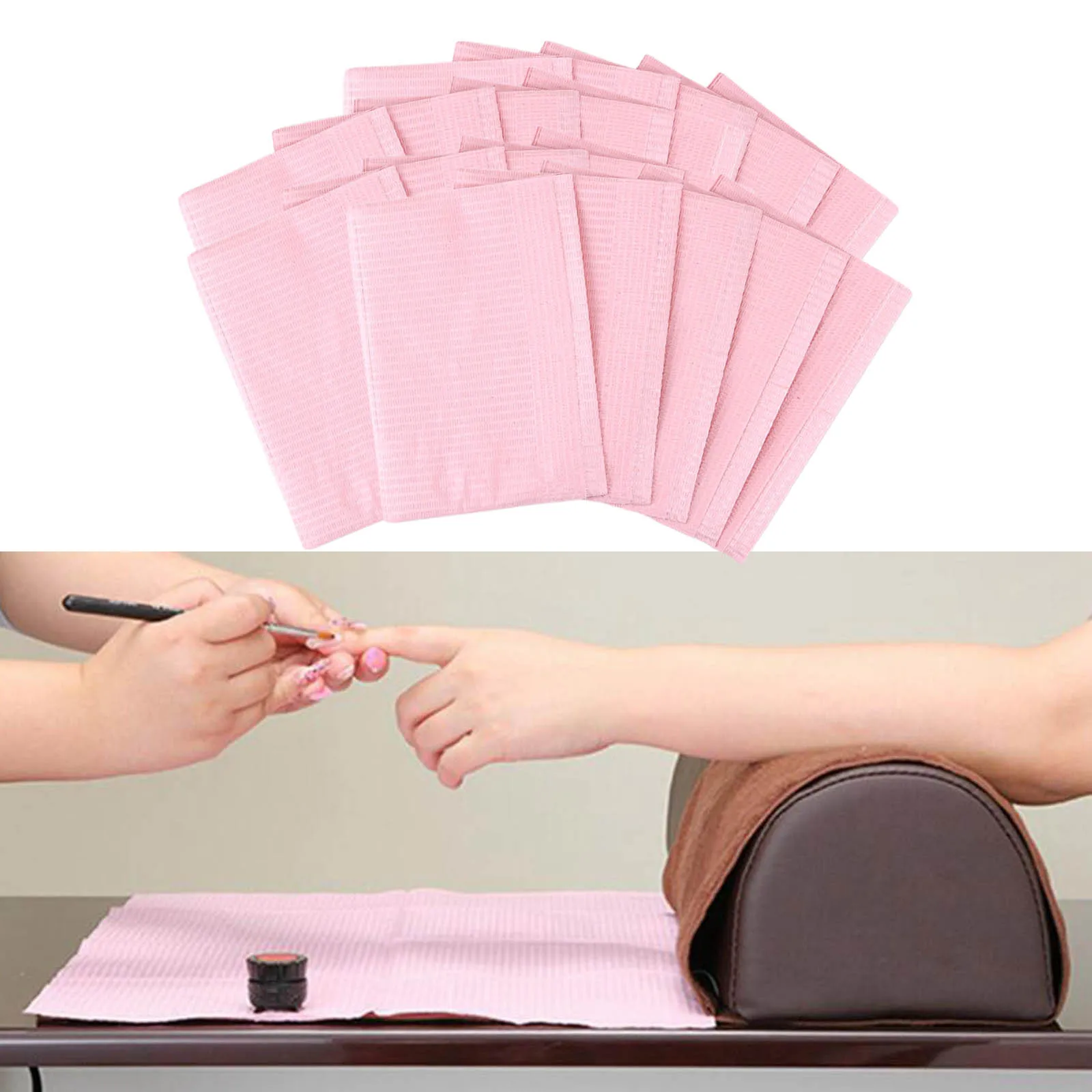 Portable Salon Nail Art Paper Table Pad Desk Protector for Manicure Tattoo Nail Polish Clean Pad Disposable Hand Cushion Holder