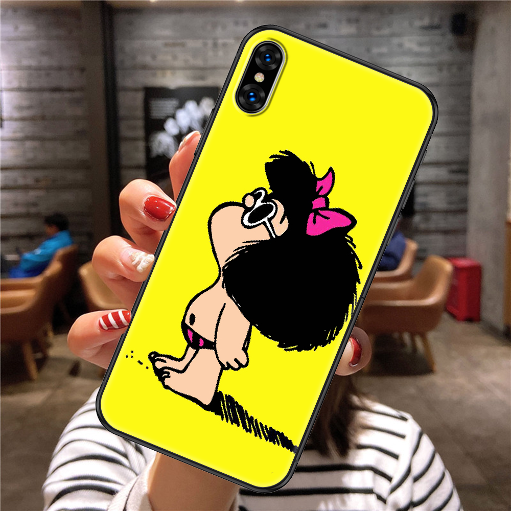 Мультфильм Mafalda чехол для телефона чехол Корпус для iphone 5 5s se 2, 6,  6s, 7, 8, 12 мини plus X XS XR 11 PRO MAX черный мягкий водонепроницаемый |  AliExpress