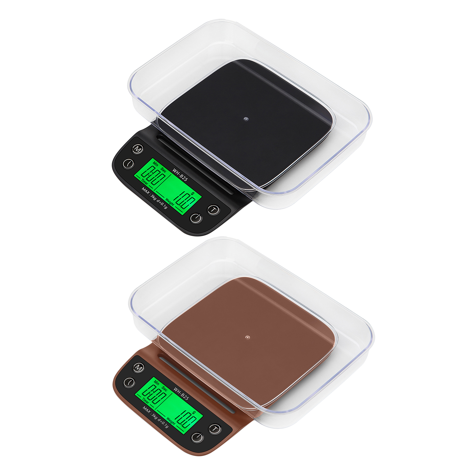 Multi-purpose Kitchen Scale Timer Function Digital Coffee Herbs Scale with Back-Lit LCD Display