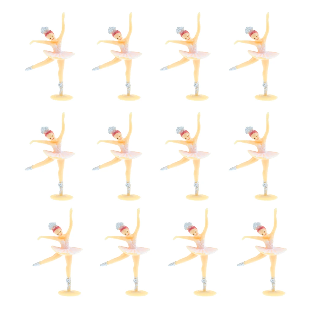 12pcs Miniature Ballerina Dancer Figurine Birthday Party Decoration