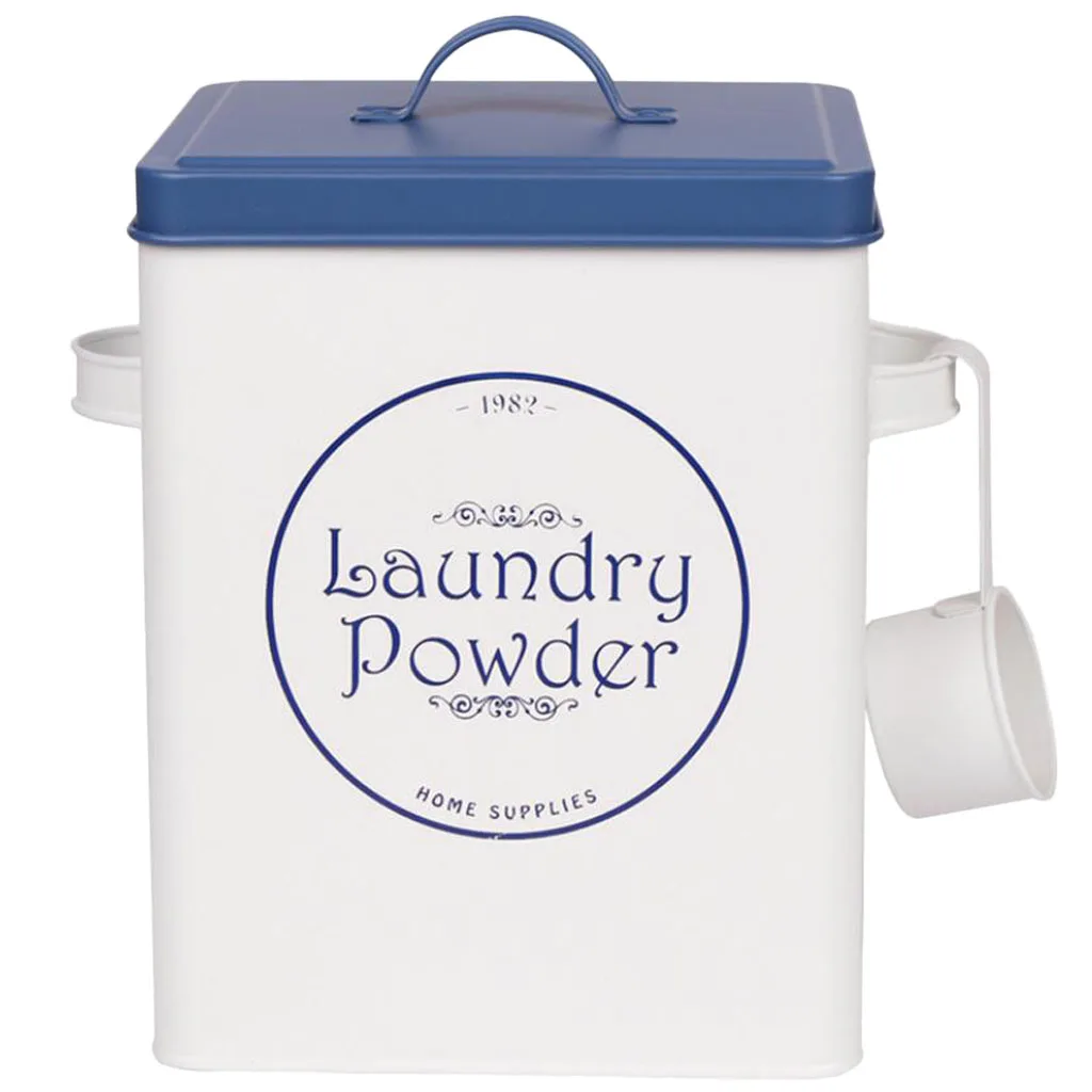 Laundry Powder Detergent Container Tin Box,  9 x 6 x 7 Inches, Storage up to 11lb/ 5kg