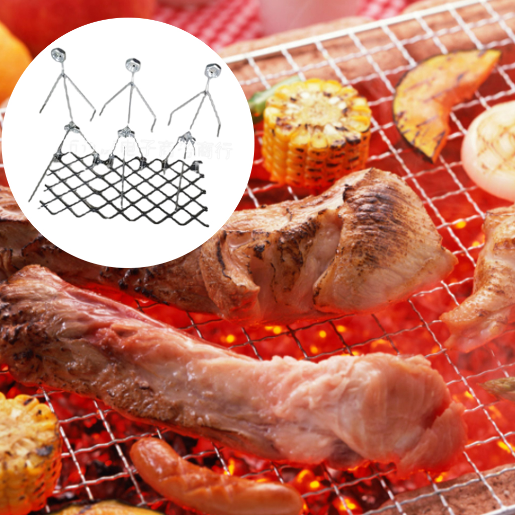 BBQ Stainless Steel Rack Roster Funny Hot Dog Sausage Stand Holder Grill