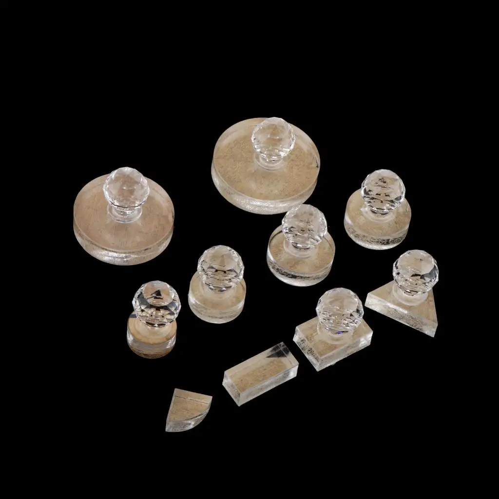 Glass Powder Press Stamp Tool Powder Press Mold Wax Seals Stamp Eyeshadow Foundation Blush Highlighter Palette Repairing Tool