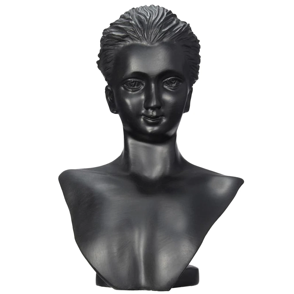 Resin Women Mannequin Bust Model Counter Necklace Earring Jewelry Display Rack