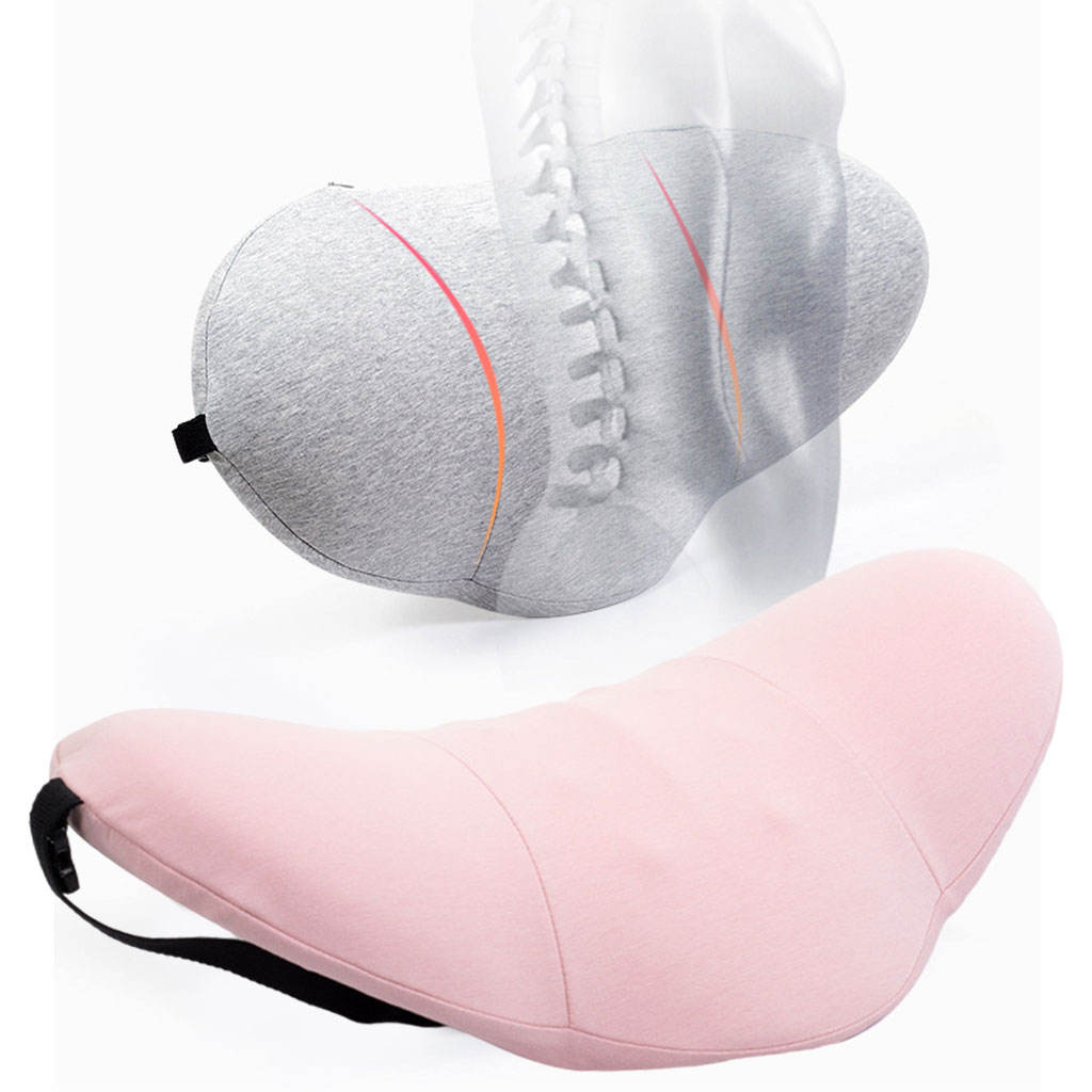 Lumbar Pillow Webbing with Buckle with 8 Massage Points Washable Back Support Protect Pad for Car Seat Bed Rest Sleeping