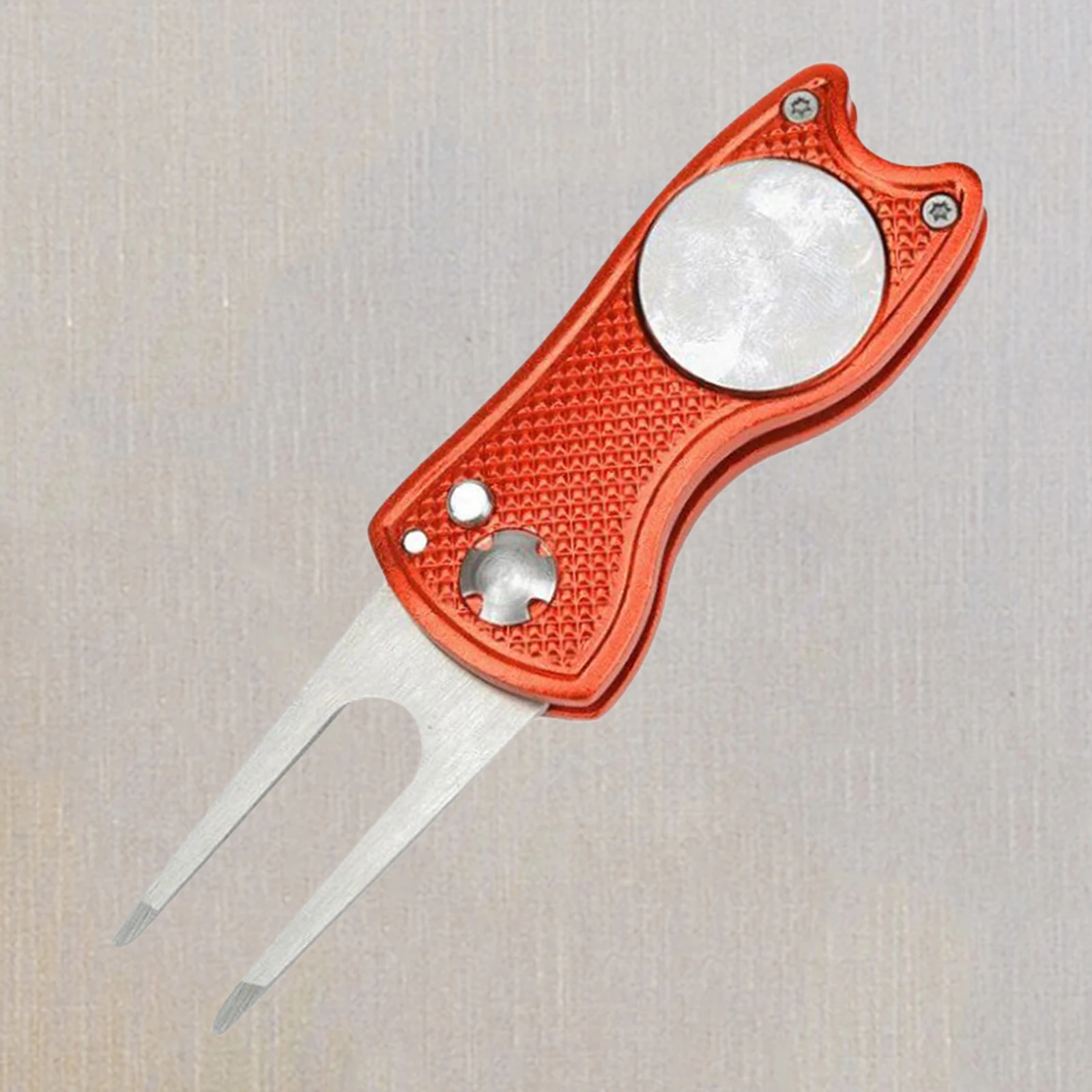Foldable Golf Divot Tool with Golf Ball Tool Marker Pitch Cleaner Golf Pitchfork Golf Accessories Putting Green Fork
