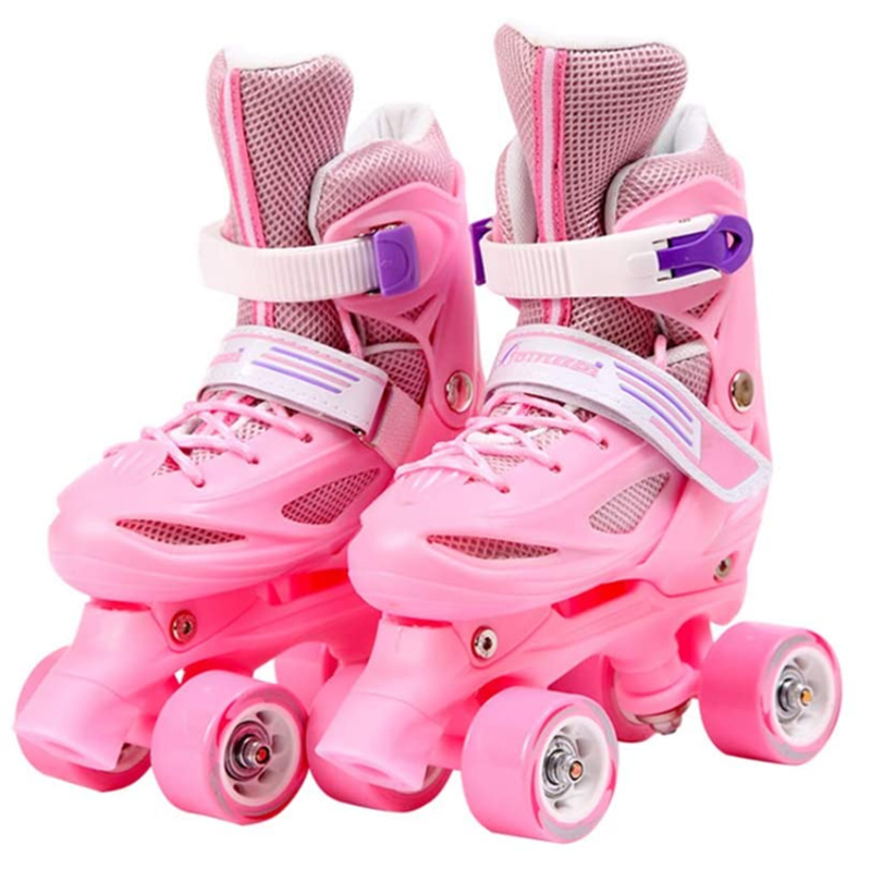 2021 Girls Kids Roller Skates Pvc Skating Shoes Sliding Quad Sneakers 4 Wheels 2 Row Line Outdoor Gym Sports Skate Shoes Patines