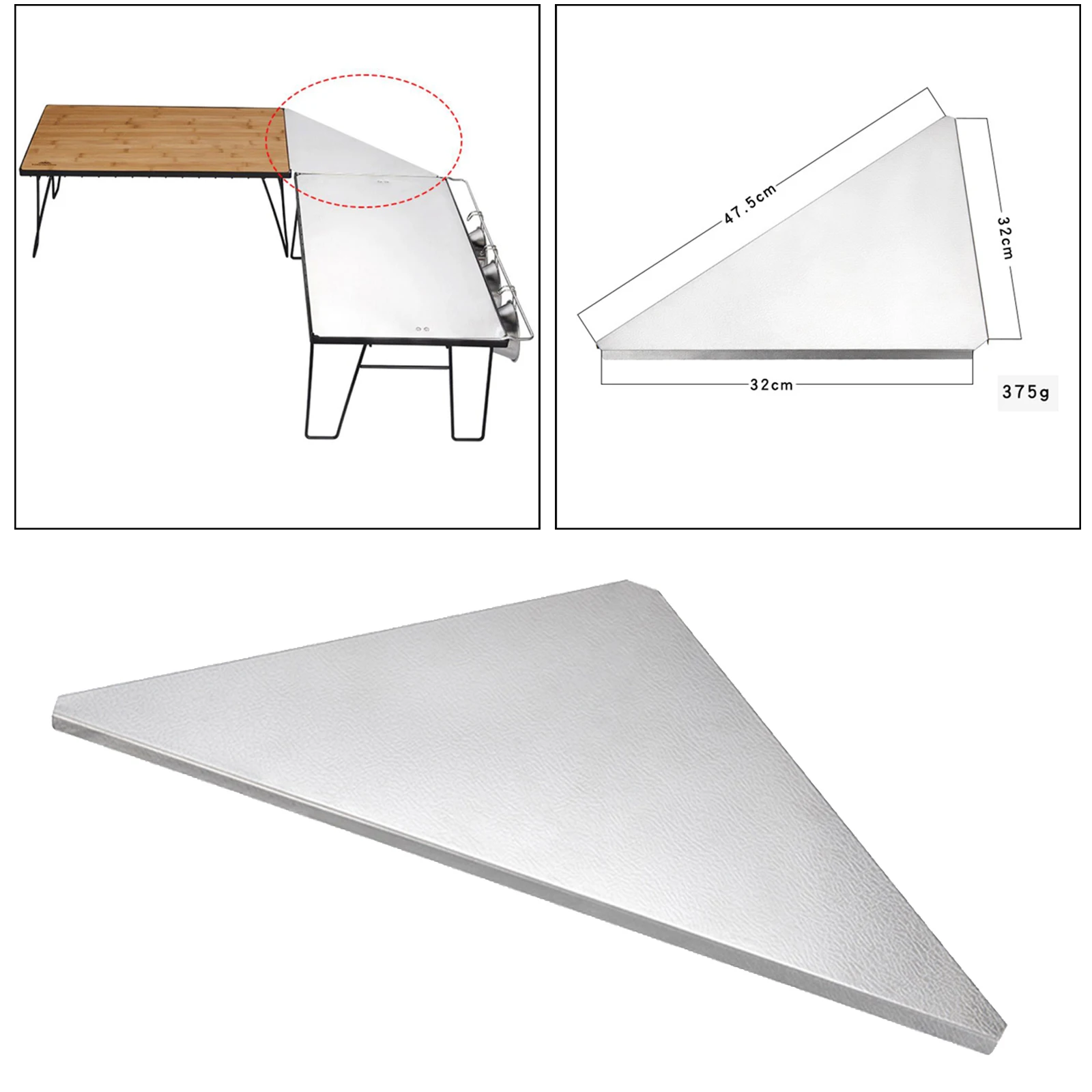 Stainless Steel Pattern Triangle Roof Panel Multi-purpose Table Accessories Auxiliary Tray Support