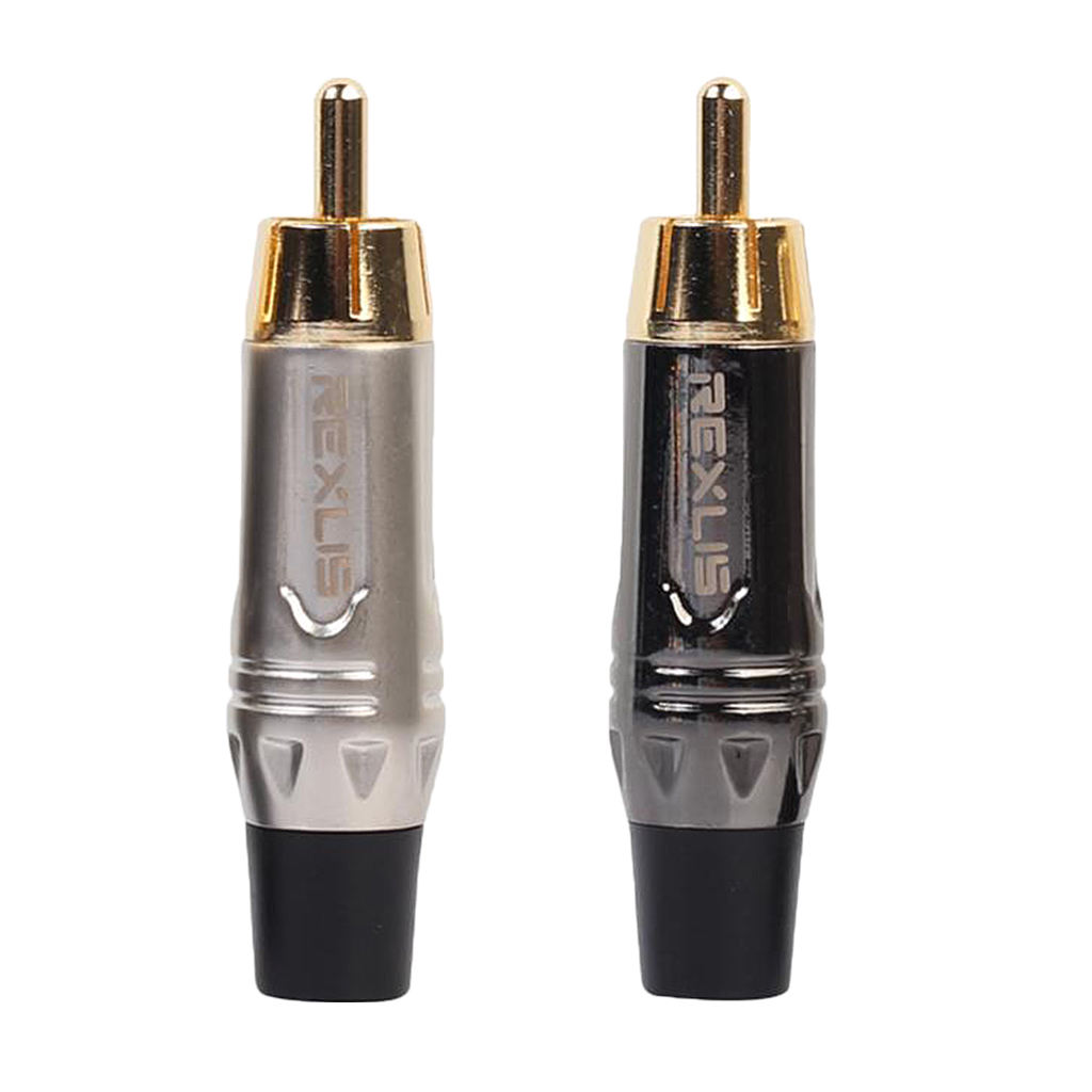 Low Noise High Fidelity Gold Plated RCA Plug Male Connector Accessory