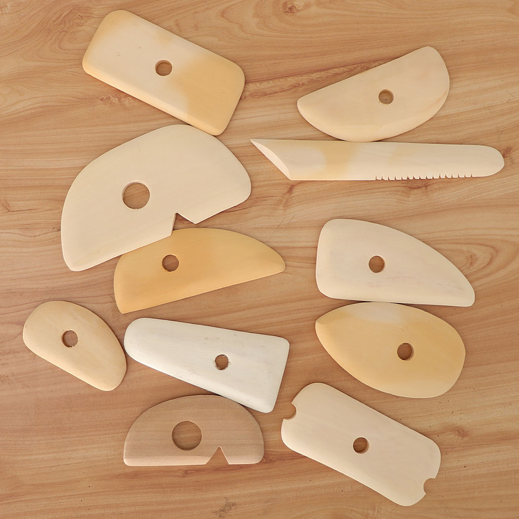 11 Pieces Easy Use Safe Cutters Clay Art Shaping Tools Wooden Cutter /Scraper For Handmade Crafts DIY