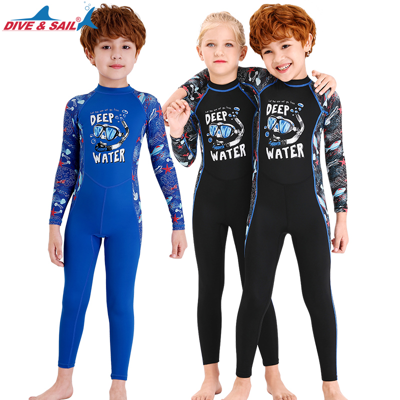 Kids Diving Suit Wetsuit One-Piece Underwater Jumpsuit UV Protect Youth Swimsuit Sportswear Accessories