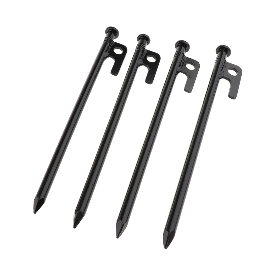 MagiDeal 4pcs Forged Steel Tent Pegs Unbreakable Inflexible Heavy Duty Camping Stakes Camping Stakes Tent Accessories