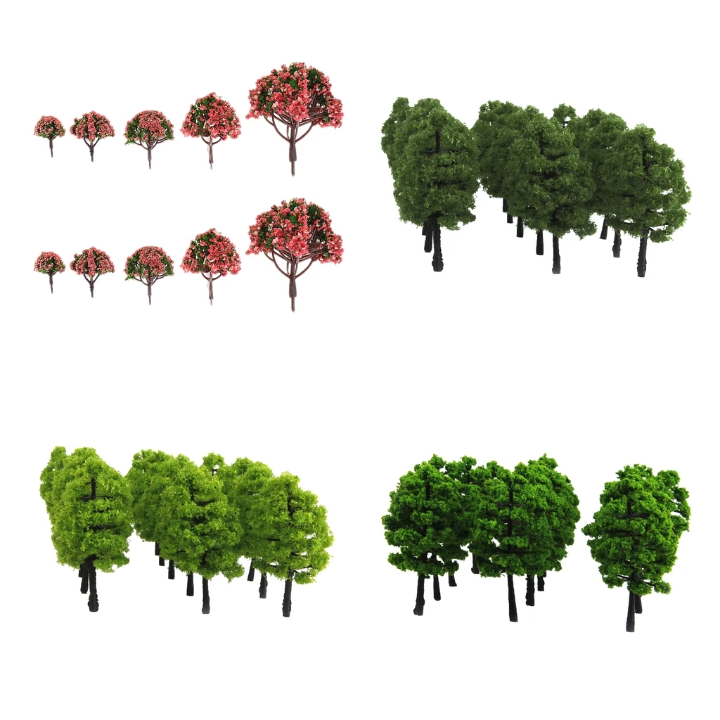 20x Railway Trees Scenery Model Green Tree HO 1:100 Scale Landscape Layout