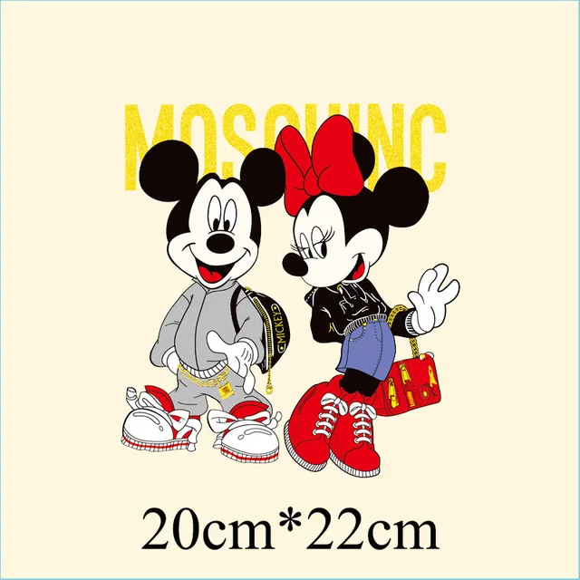 Disney Mickey Mouse Patches for Clothing Heat Transfer Stickers for T-Shirt  Iron on Patches for Clothes Boys Girls Kawaii Custom