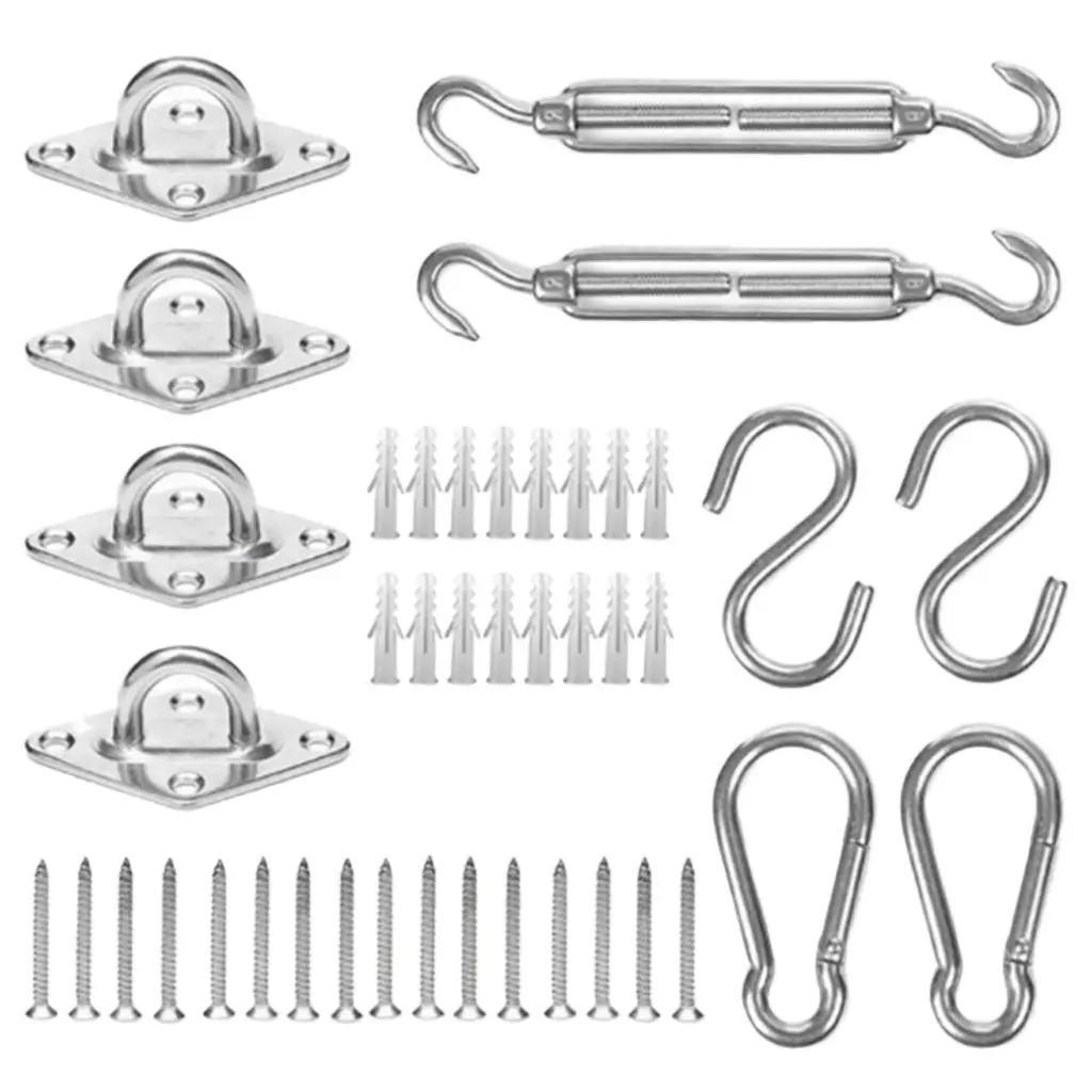 MagiDeal 316 Stainless Steel Hardware kit for Sun Shade Sail Installation Canopy Hardware Kits Set Mounting Screw
