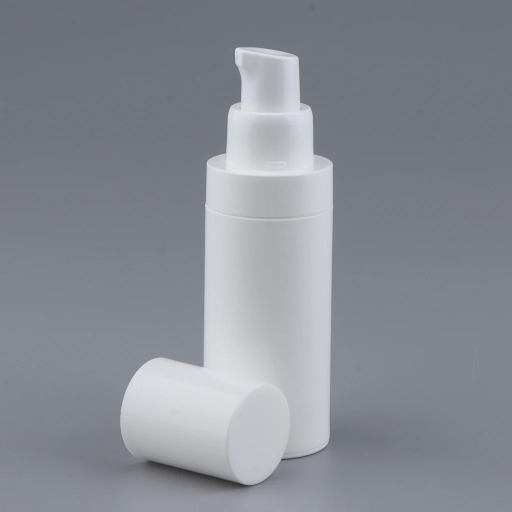 Refillable Empty Plastic Pump Bottle Sample Packing Makeup Container White