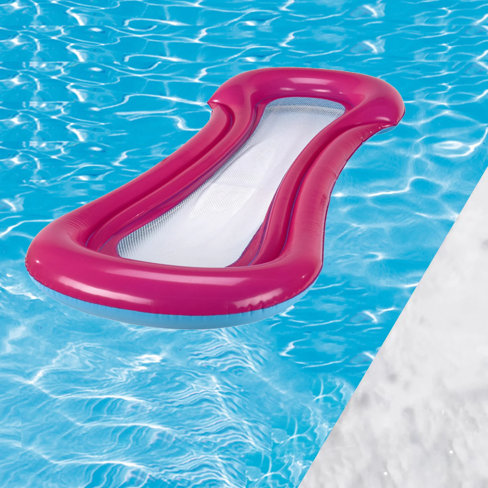 Inflatable Pool Float, Net Floating Bed, Inflatable Pool Floating Lounge Swimming Pool Beach Toy for Women Men