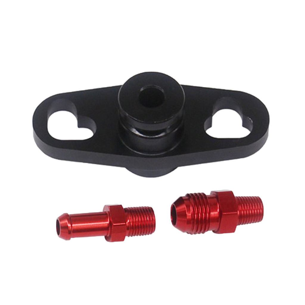 Fuel Rail Regulator Delivery Adaptor Black For Mitsubishi With Fittings
