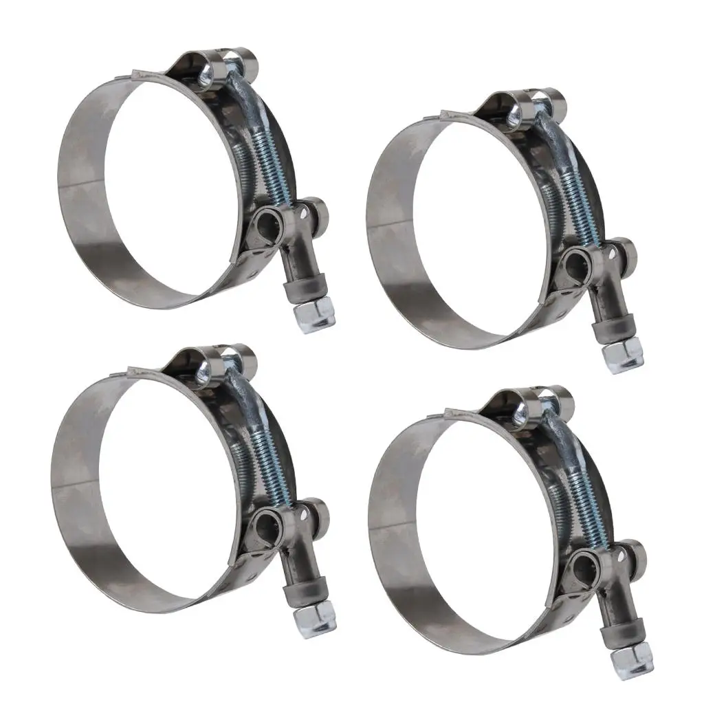 4X 95-103MM Stainless Steel T- Clamps Turbo Intake Silicone Hose Clamps