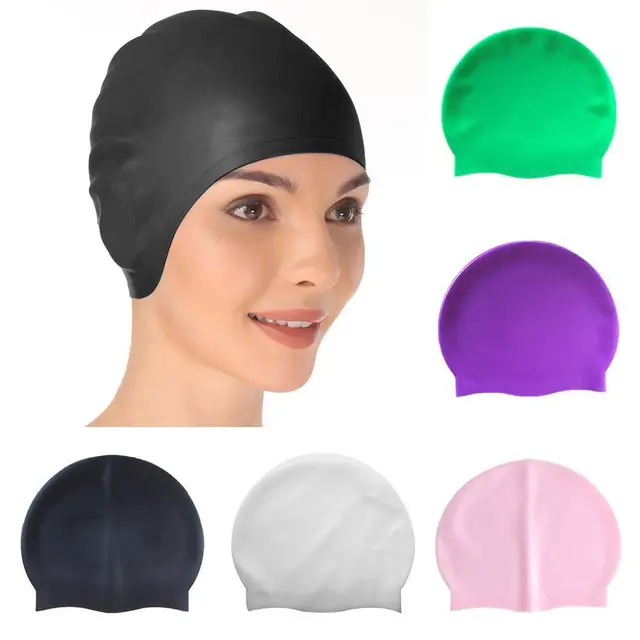 Bonnet de natation en silicone imperméable pour femme, bonnet de sport  protecteur, version agrandie, cheveux longs, mode adulte - AliExpress