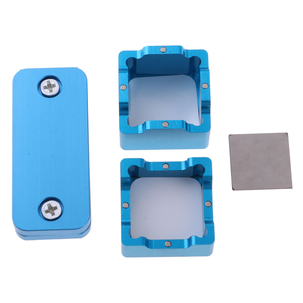 Pocket Pool Chalk Holder Billiard Chalk Box Durable Chalker Accessory Cue Tip 30x30x30mm with Chalk Clips