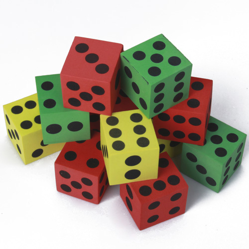  Pack   of   12   Soft   Foam   Dice   Square   15mm   Die   Dotted   for   Kids   Outdoor   Party   Play 
