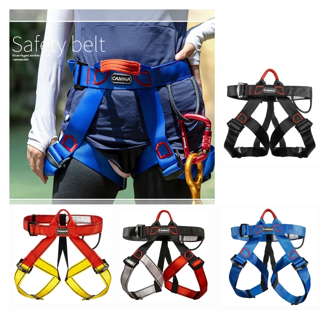 Orange Climbing Harness Safe Seat Belt Pack of 1 Half Body Guard Protect UCEC for Fire Rescue Rappelling Equipment High Altitude Rock Climbing 
