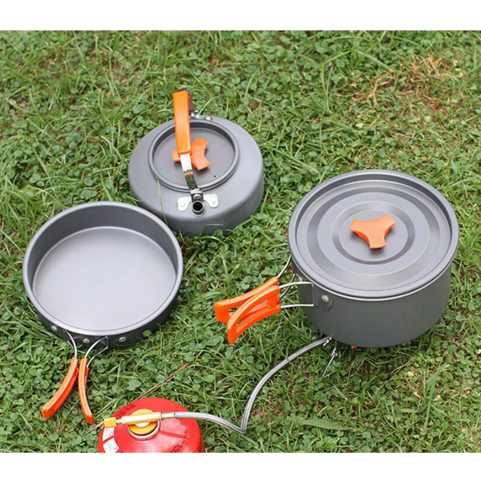 Portable Camping Cookware Mess Kit Outdoor Campfire Cookware for Hiking Backpacking, Folding and Lightweight
