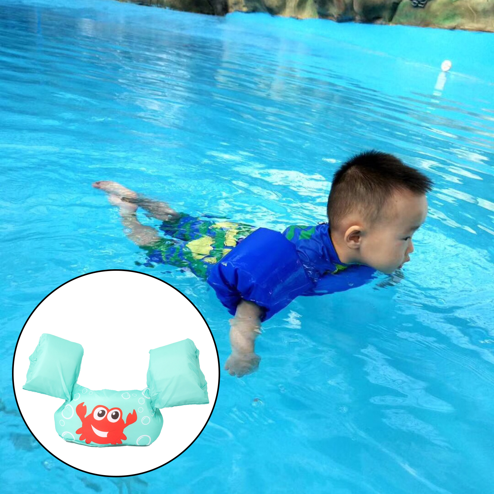 Baby Swim Life Jacket Vest with Shoulder Harness Arm Sea Beach Pool Toddler Swim Aid Floats  Kids Swim Vest for Baby Children